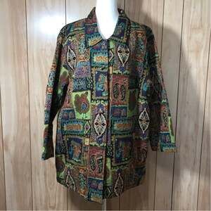 White Stag Vintage Beaded Tapestry Jacket 18W 20W Boho Whimsigoth Blazer